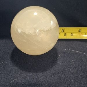 Light Pink Rose Quartz Sphere, Some Rainbows In It